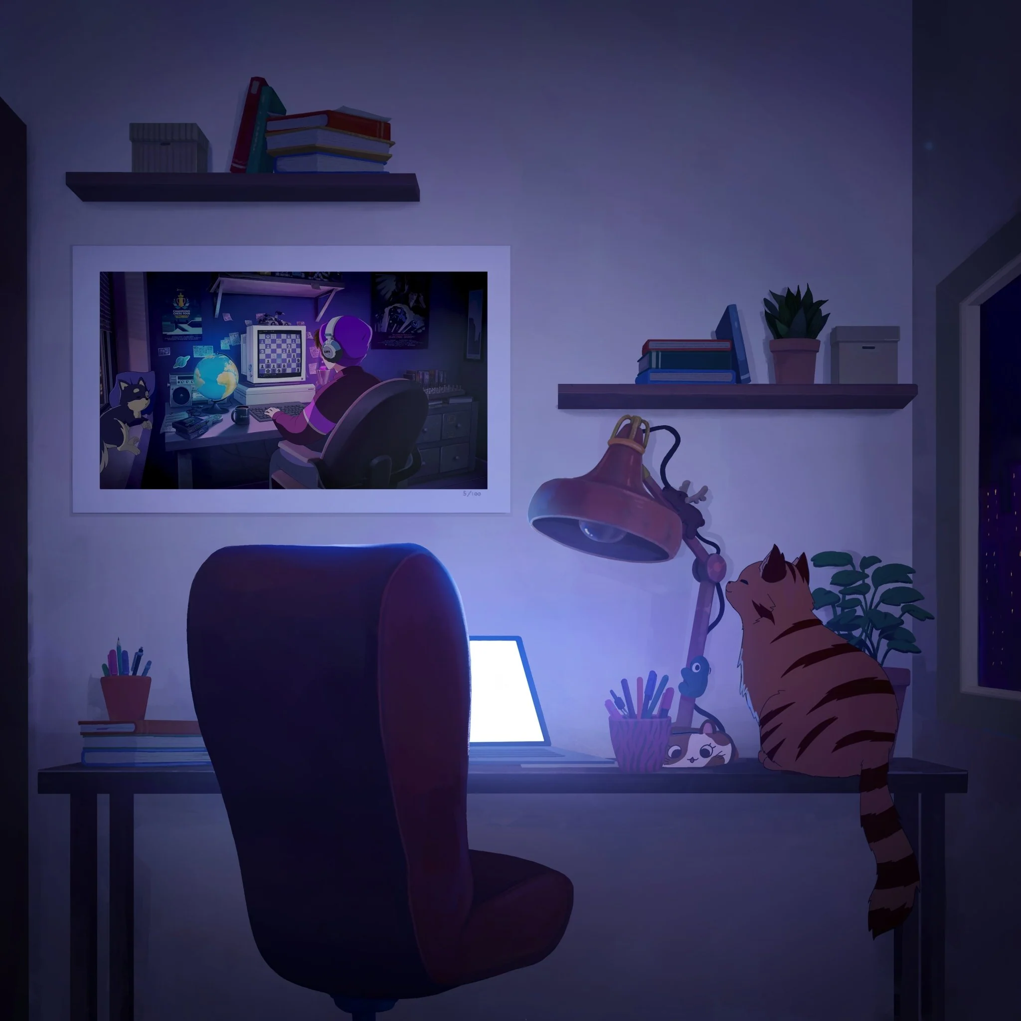 Lofi Girl x Chess.com Synthwave Edition (100 units) - Print - Image 3