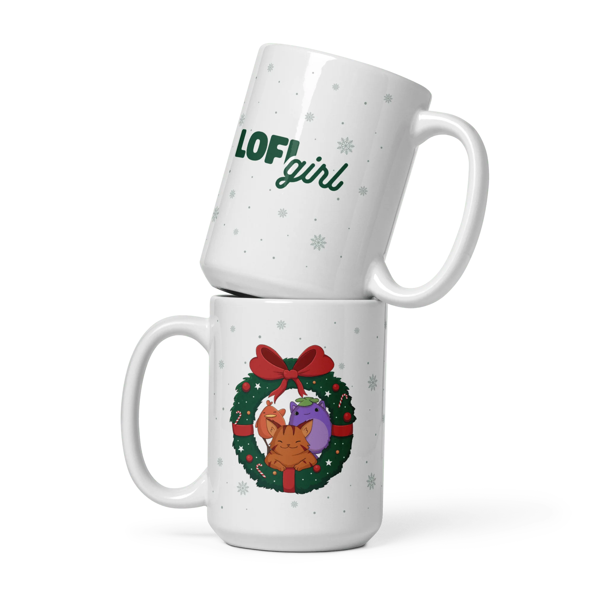Christmas Lofi Cat & Friends: Snow edition - Mug - Image 4