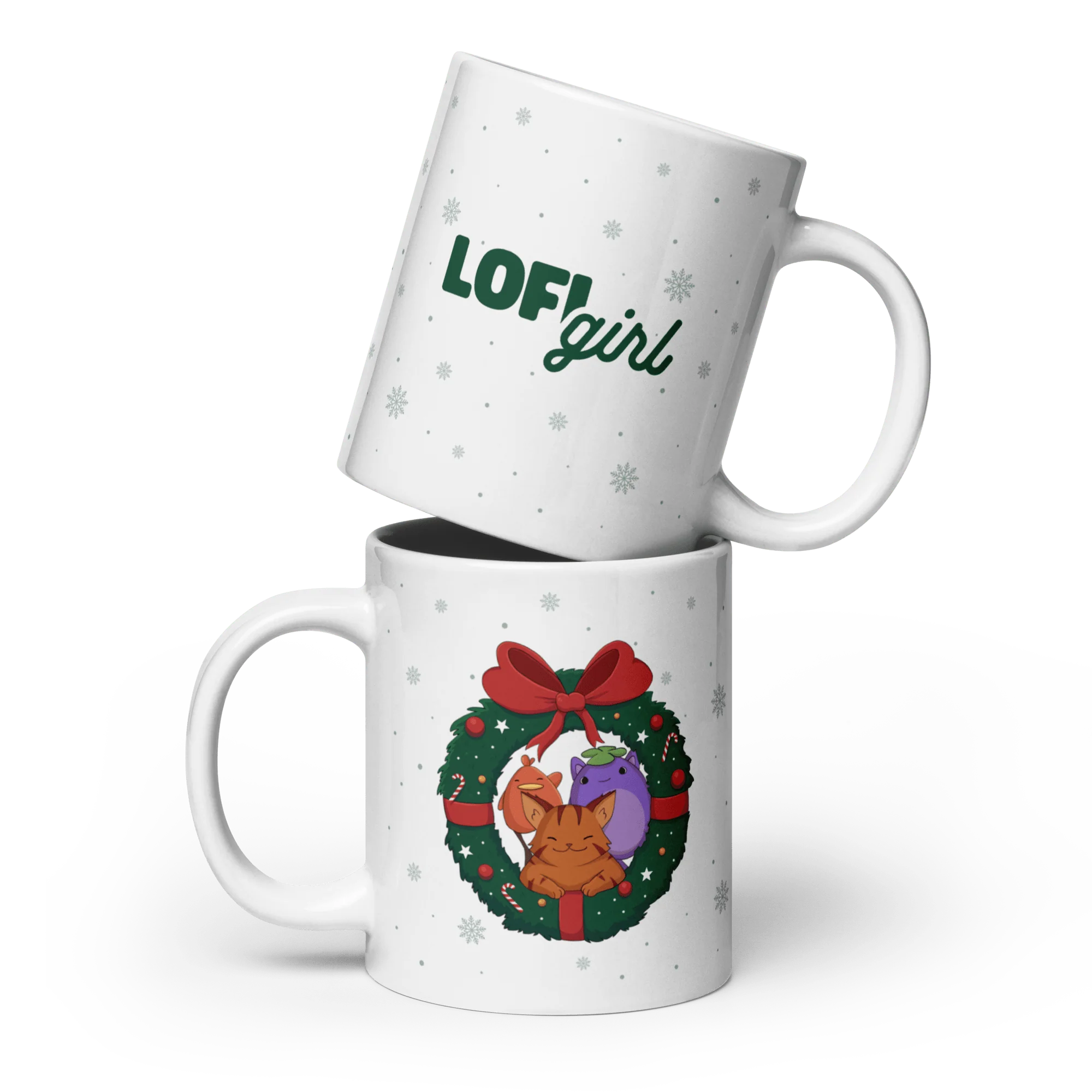 Christmas Lofi Cat & Friends: Snow edition - Mug - Image 6