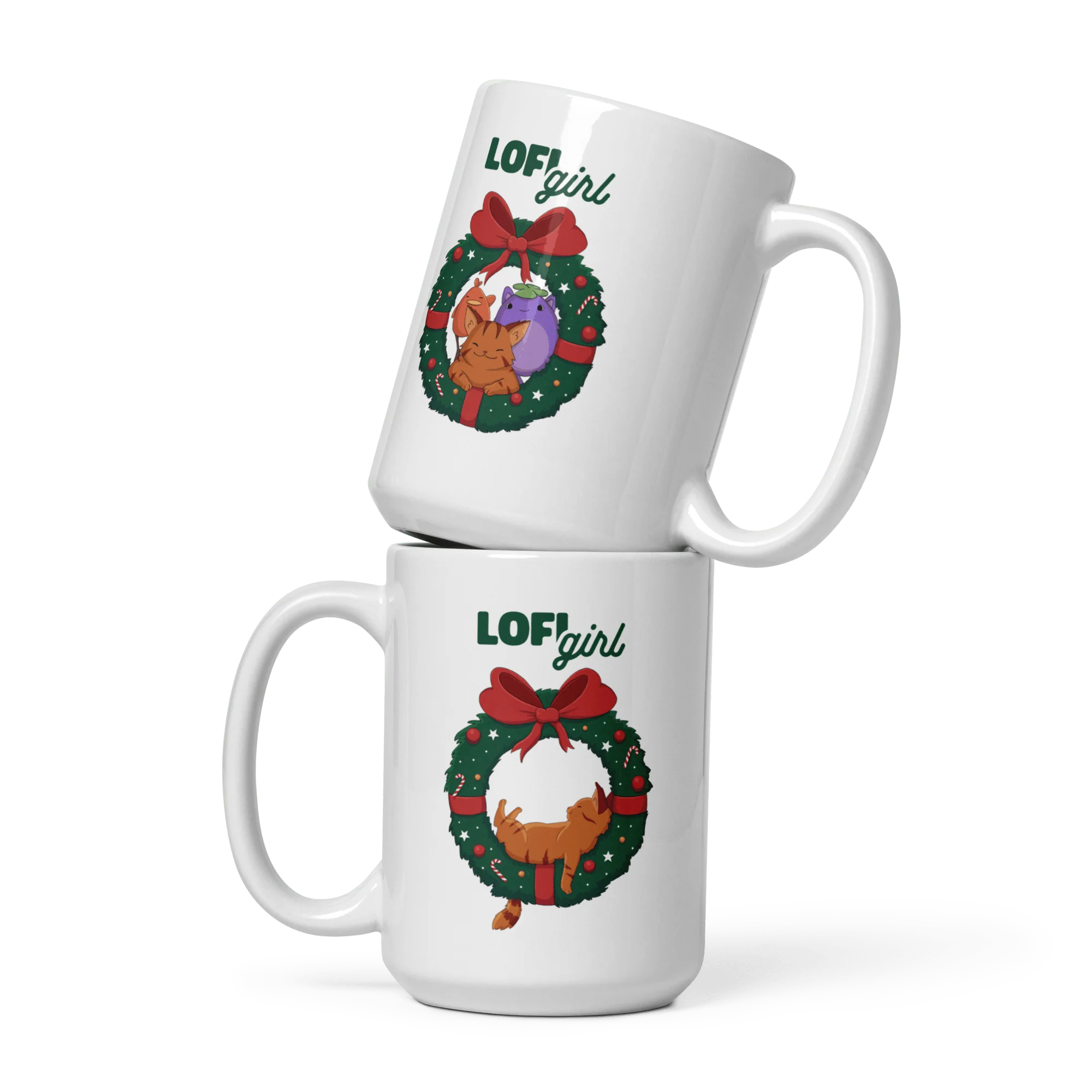 Christmas Lofi Cat & Friends - Mug - Image 4