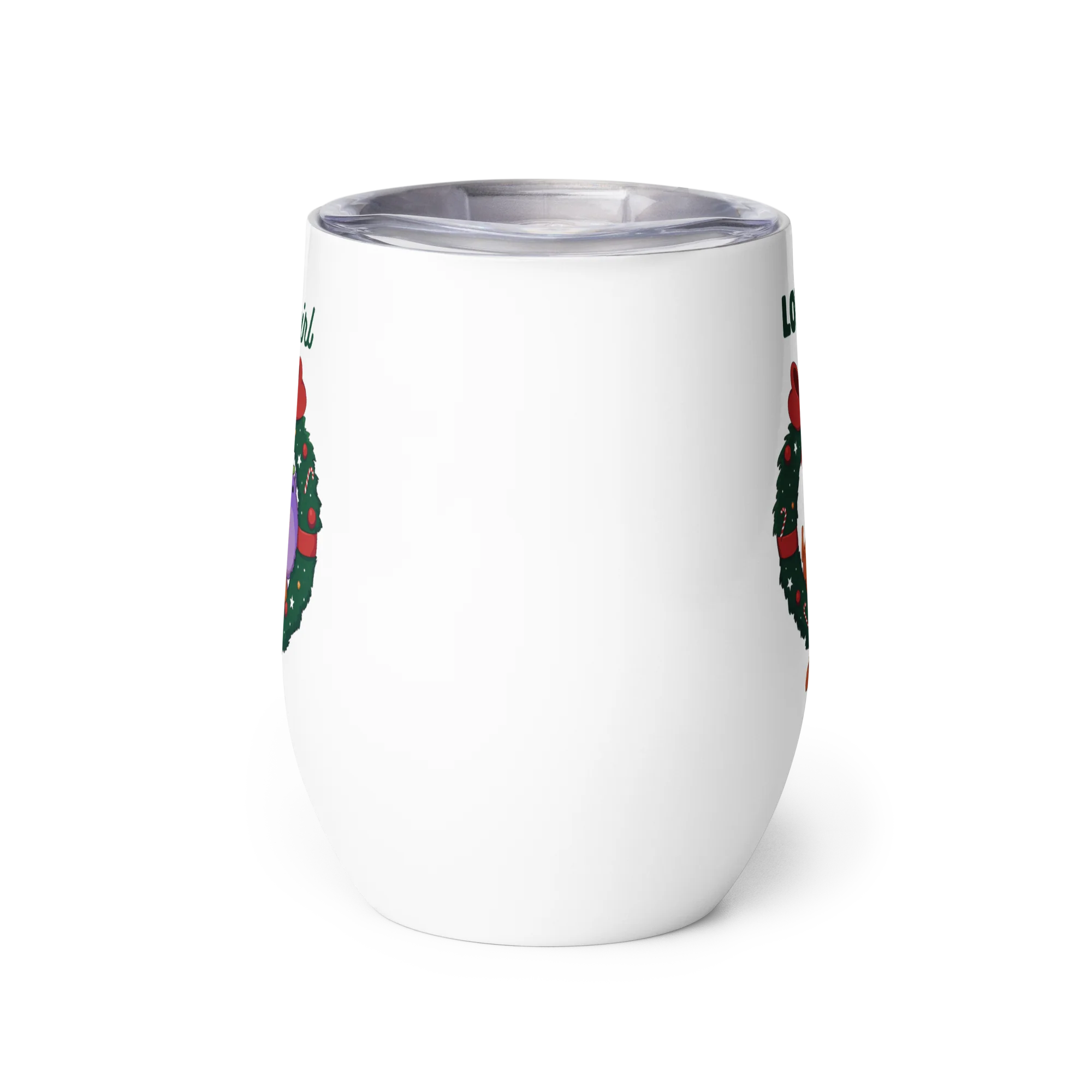 Christmas Lofi Cat & Friends – Wine Tumbler - Image 4
