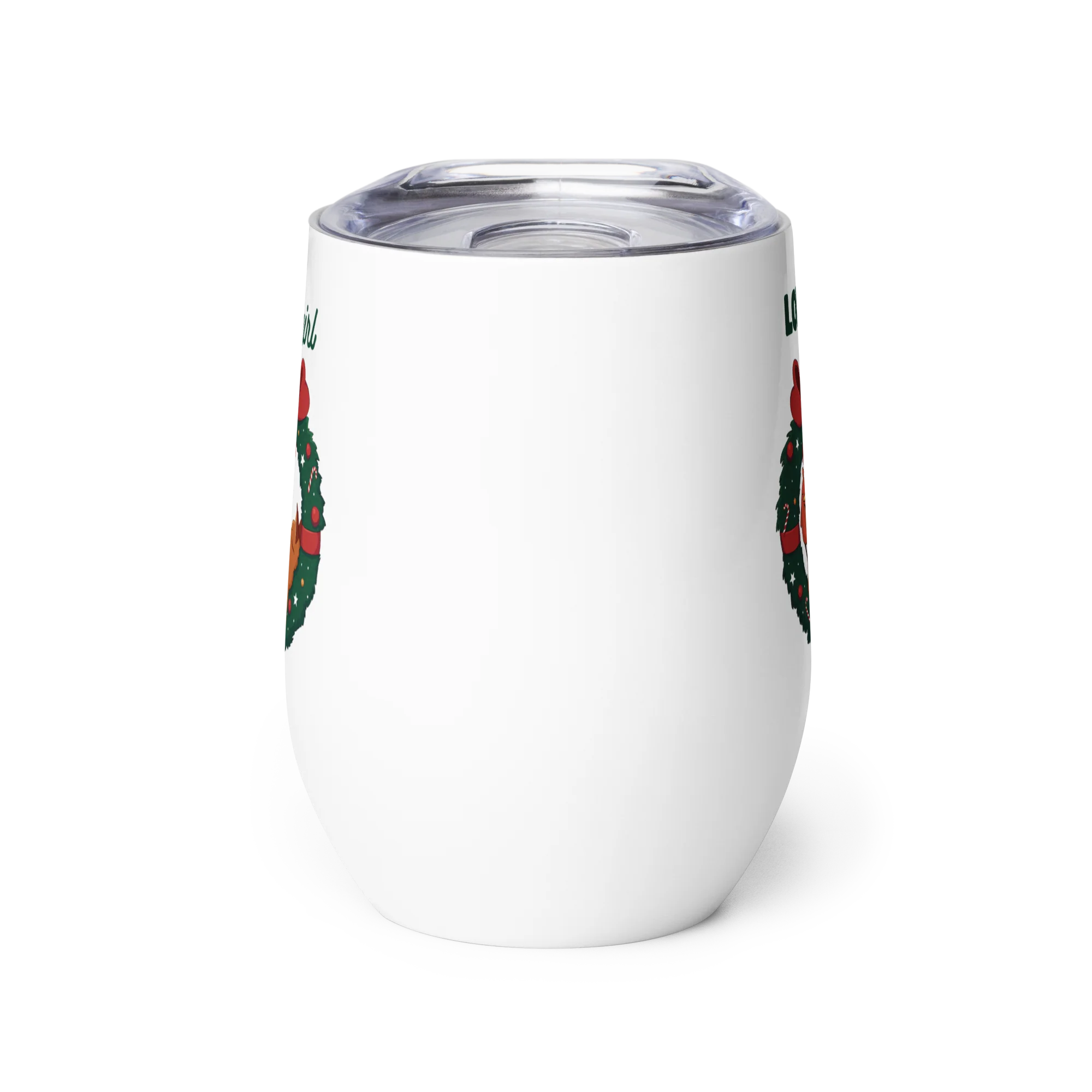 Christmas Lofi Cat & Friends – Wine Tumbler - Image 5